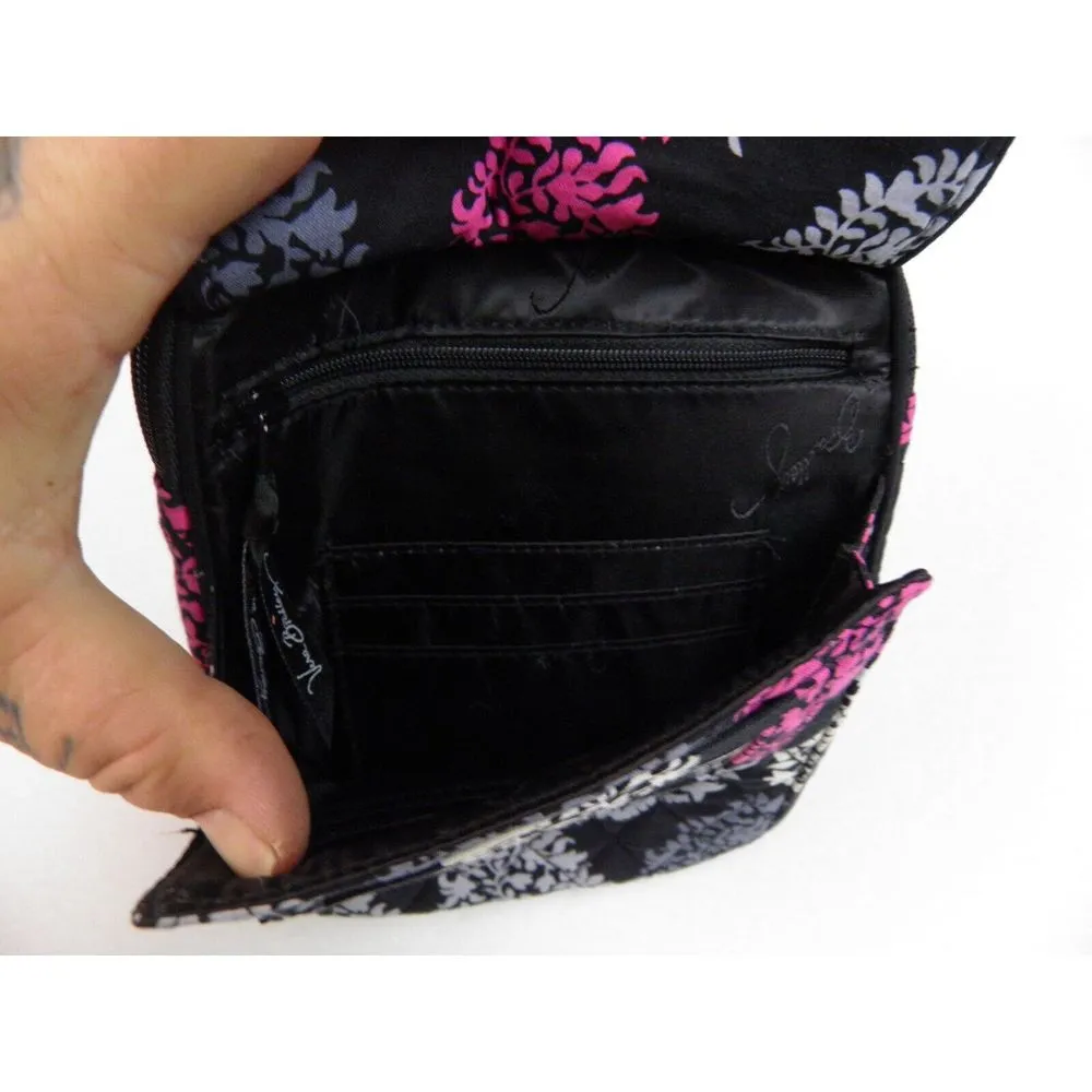 Vera Bradley‎ Quilted Black/Gray/Pink Small Crossbody Purse Adjustable Strap Zip - Image 7