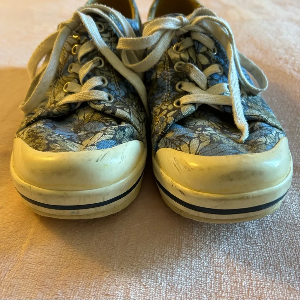 Dansko blue canvas floral print shoes vegan white rubber toe size 38 - Image 2