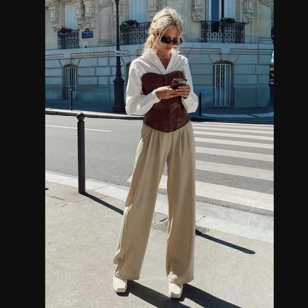 Princess Polly Archer Taupe High Waist Tailored Pants 12 - Image 8