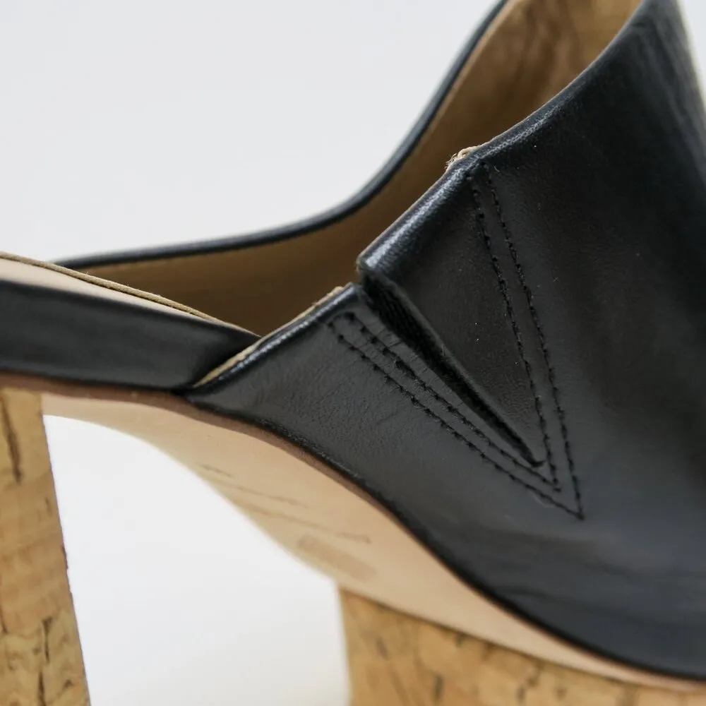 Antonio Melani Sarayyaa Black Leather Platform Mules - Image 9
