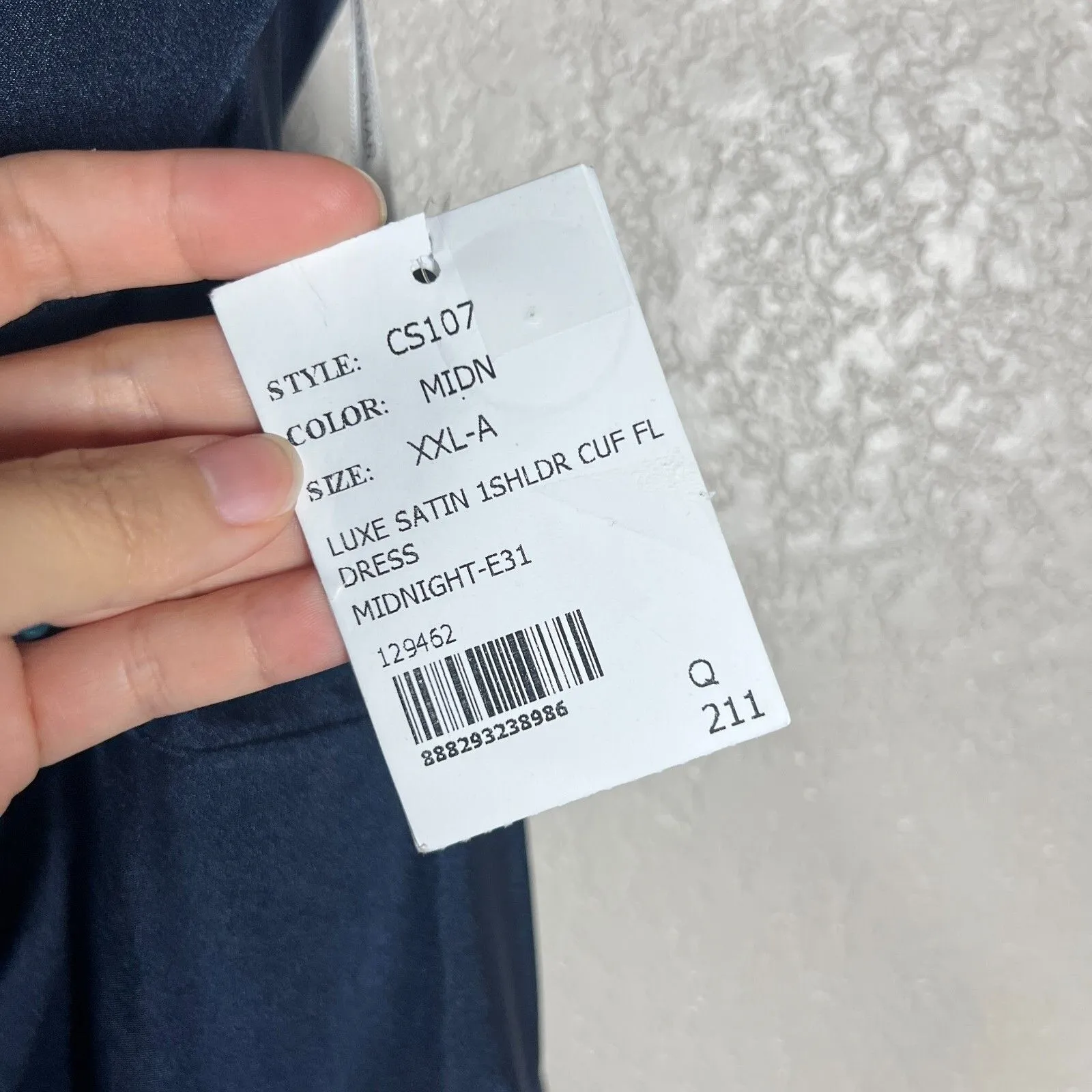 Cynthia & Sahar Evening Gown XXL Navy Blue One Shoulder Dress Satin Mermaid - Image 7