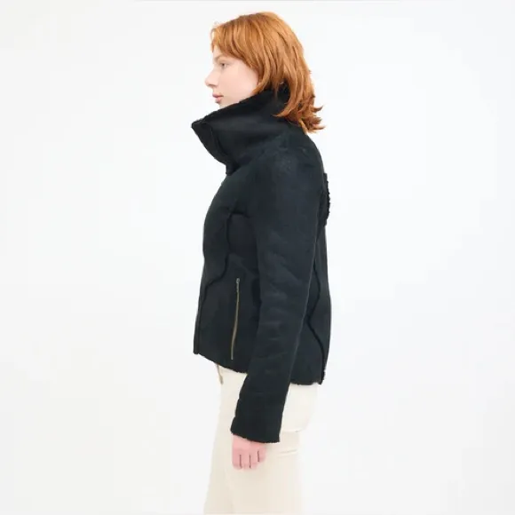 Helmut Lang  Suede and sherling black Jacket - Image 3