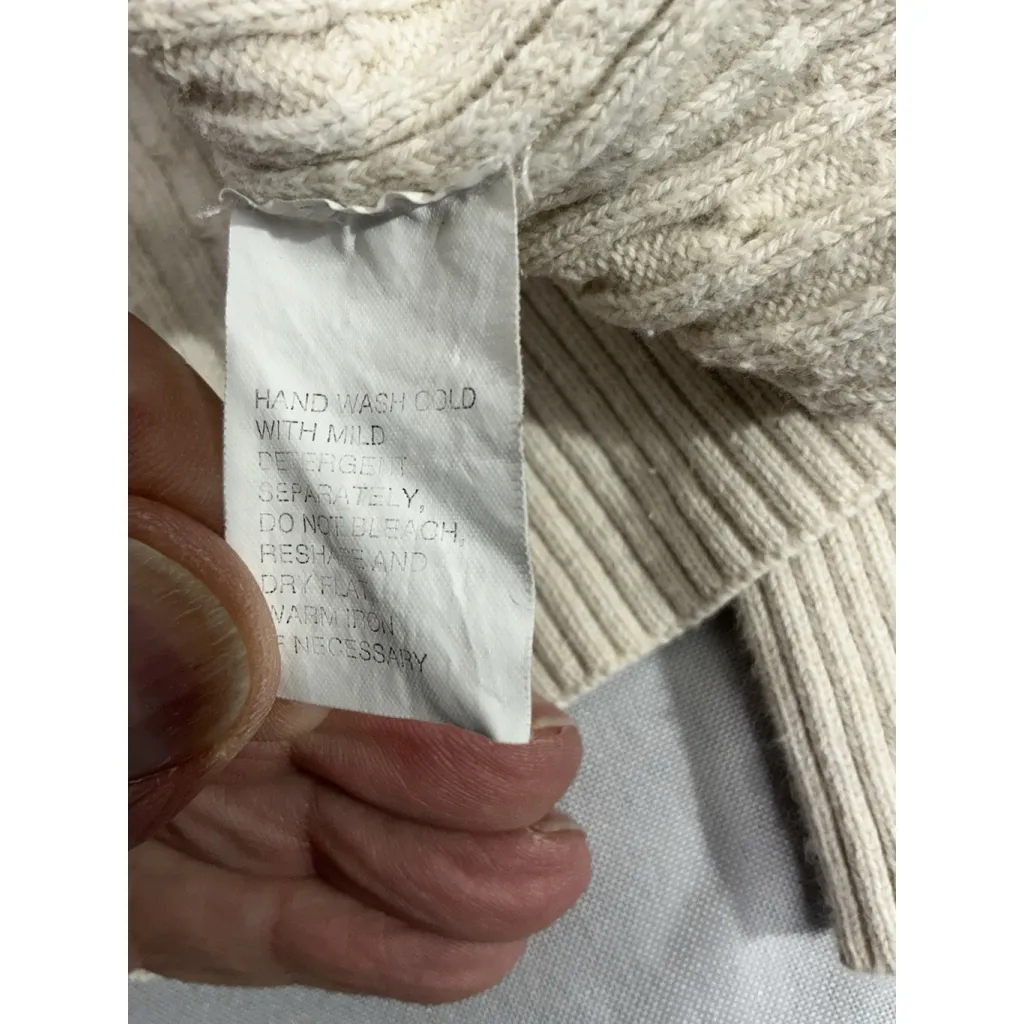 Womans Pria XL Beige Cable Knit Sweater Tan - Image 4