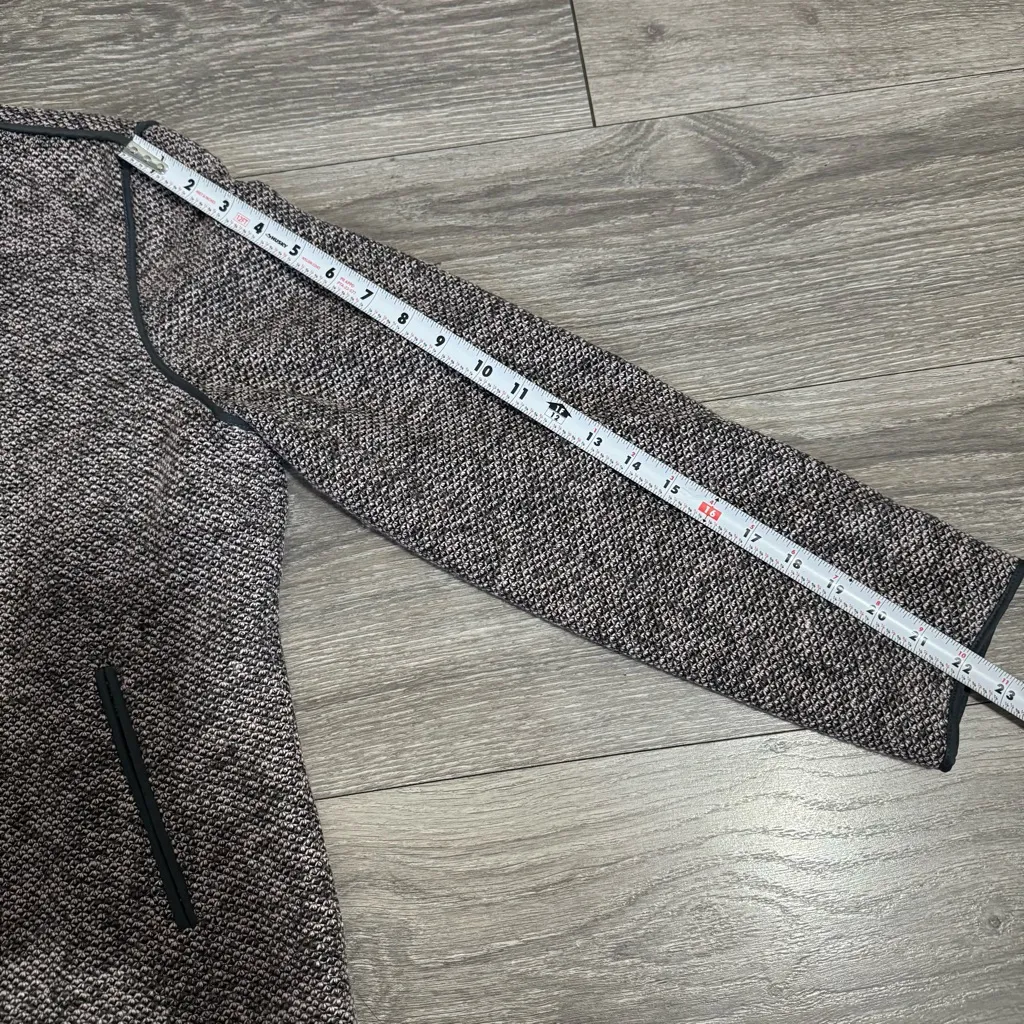 Ann Taylor Women Gray Textured Zip-Up Crew Neck Long Sleeve Jacket Size 12 - Image 12