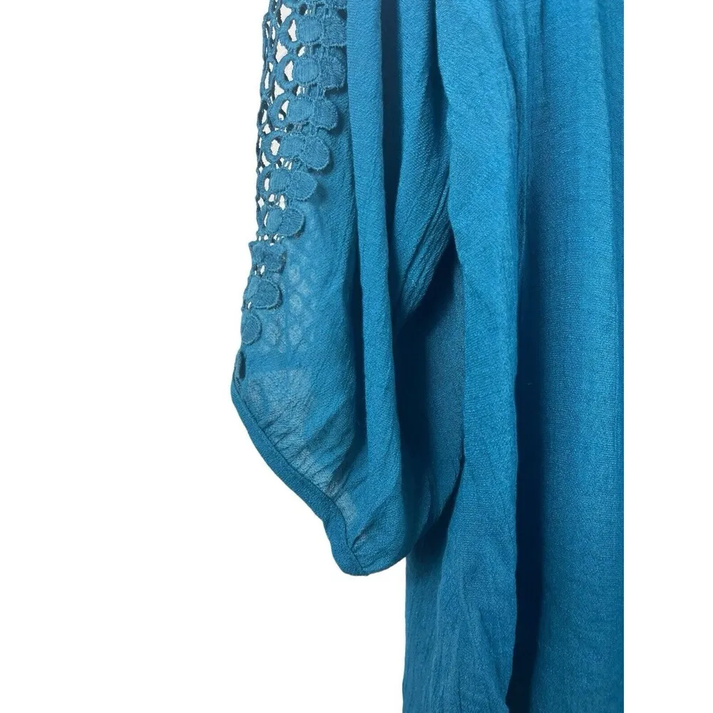 Unique Spectrum 3x Pullover Gauzy Crochet 3/4 Sleeve Top - Image 6