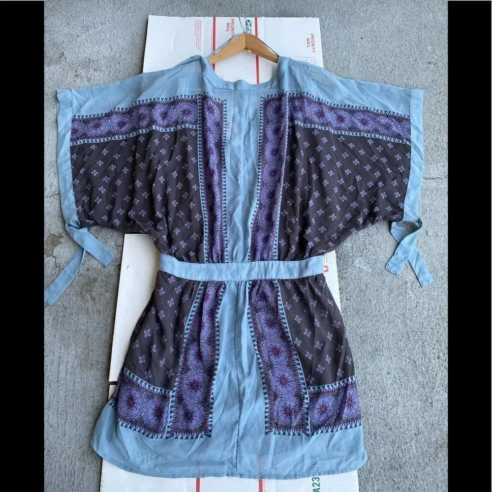 Free People Dusty Blue Santa Cruz Kimono small - Image 13