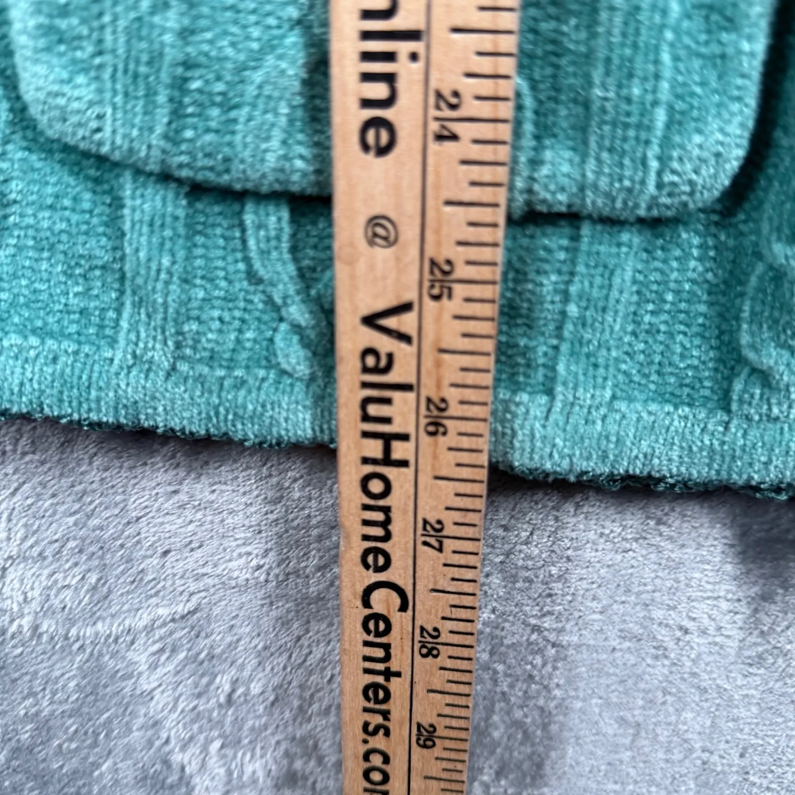 Jenny Cardigan Sweater Teal Cable Knit Beads Floral Granny Cottagecore L Vintage Green Size L - Image 9