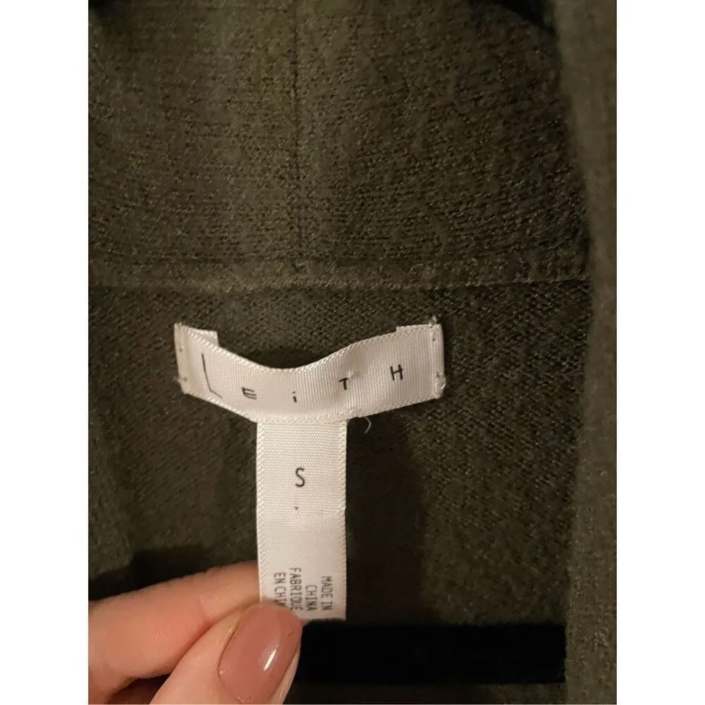 Leith green longline cardigan sweater small - Image 4