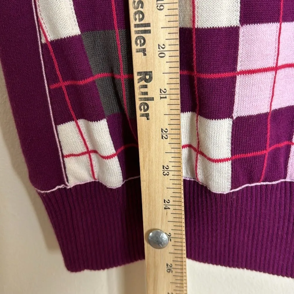 Vtg pin high golf argyle pima cotton windbreaker vest size large preppy cute - Image 6