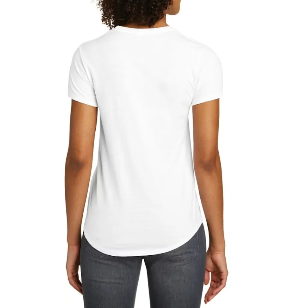 Adrienne Vittadini Scoop Neck T-Shirt White Round Hem S - Image 2