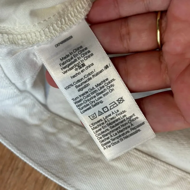 NWT Madewell Low-Slung Baggy Crop In Pure White Size 31 - Image 7