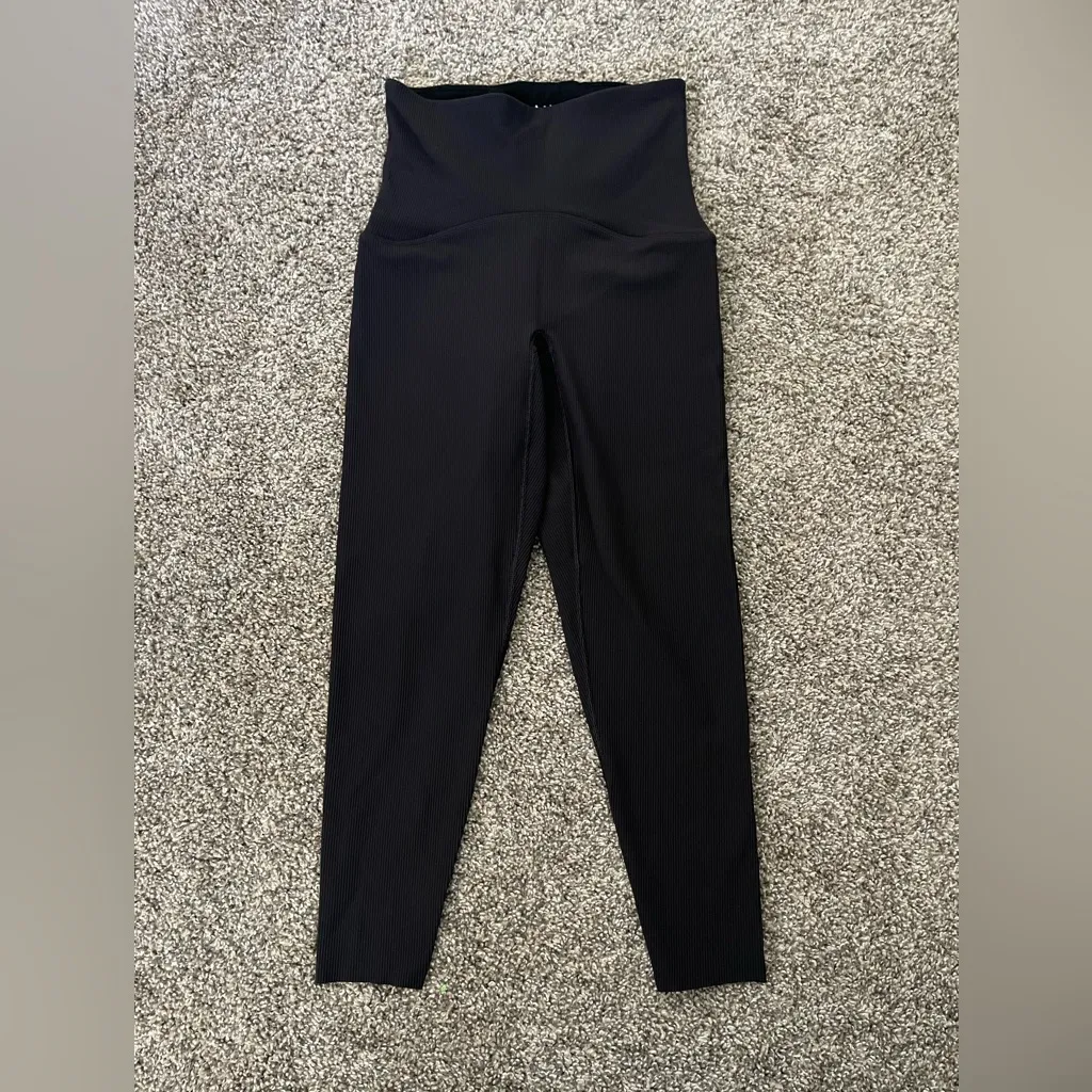 Women’s Spanx Booty Boost Active Contour Ribbed 7/8 Leggings Black Size S - Image 6