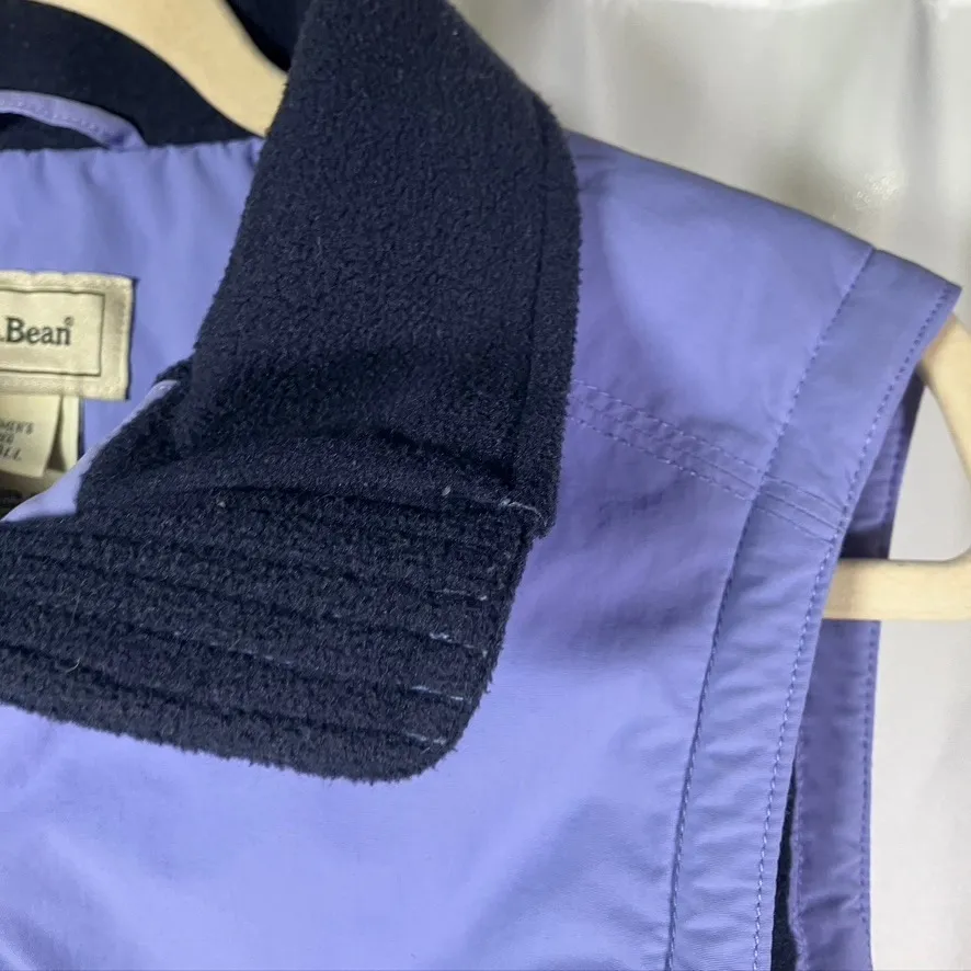 LL‎ Bean Women's Regular Small Lavender Nylon Fleece Lined Vest Zip Pockets Purple - Image 4