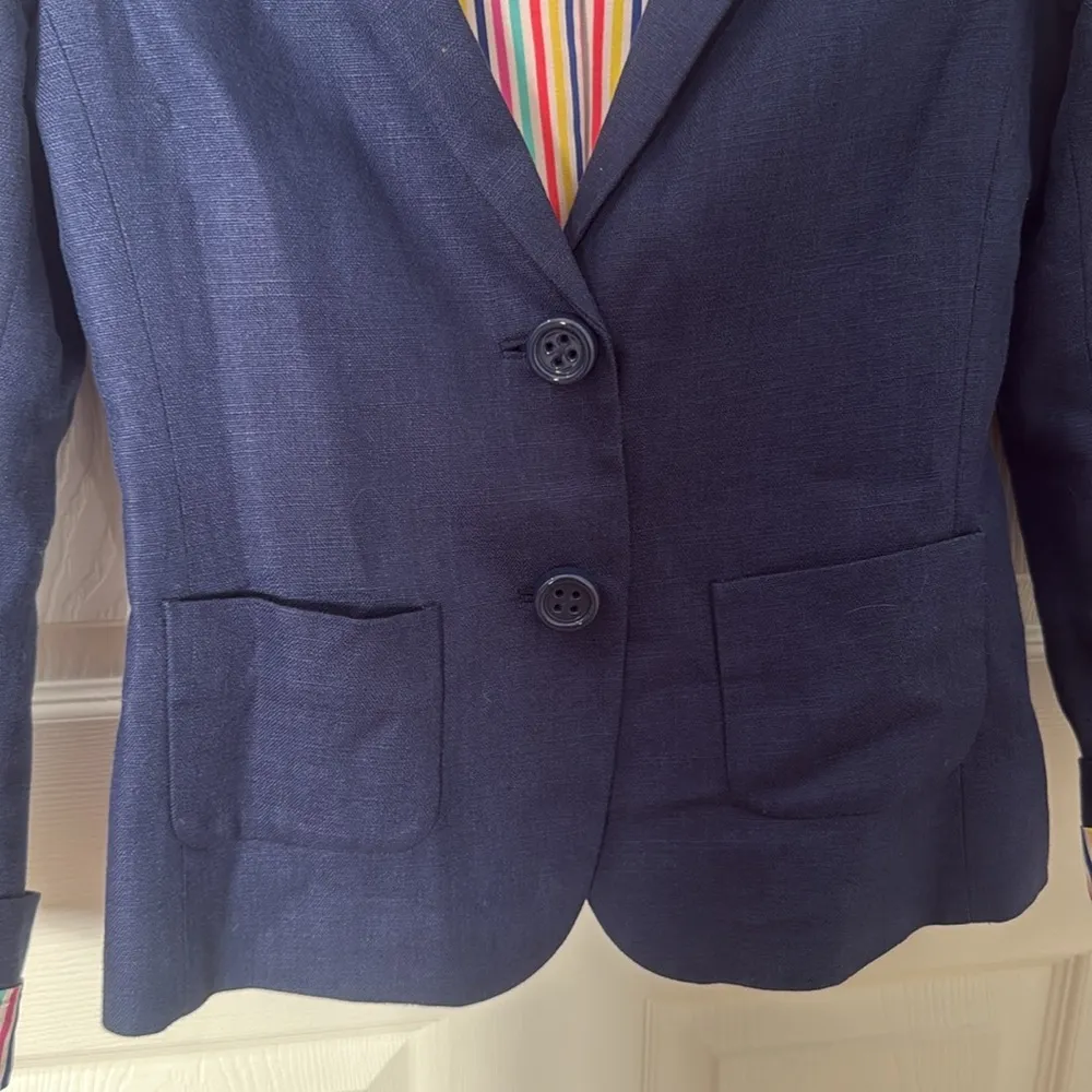 Kate Spade Blue Blazer with Striped Lining size 6 - Image 3