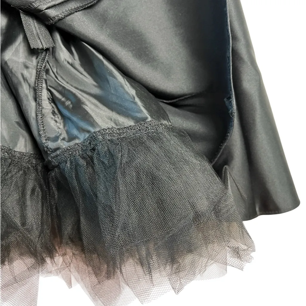 Vintage Gunne Sax Jessica McClintock Black Prom Mini Dress Ribbon Goth Retro Y2K Size 2 - Image 5