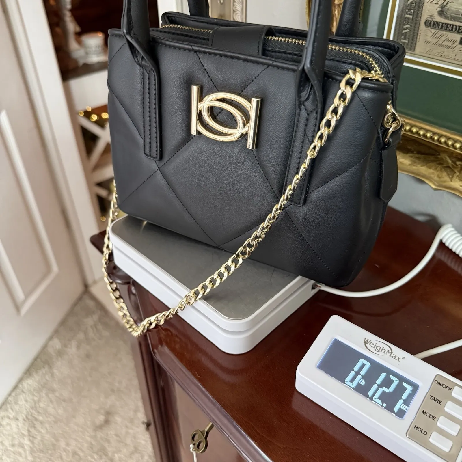 Bebe Bag Y2K‎ Quilted Faux Leather Mini Satchel Handbag Purse Small - Image 8