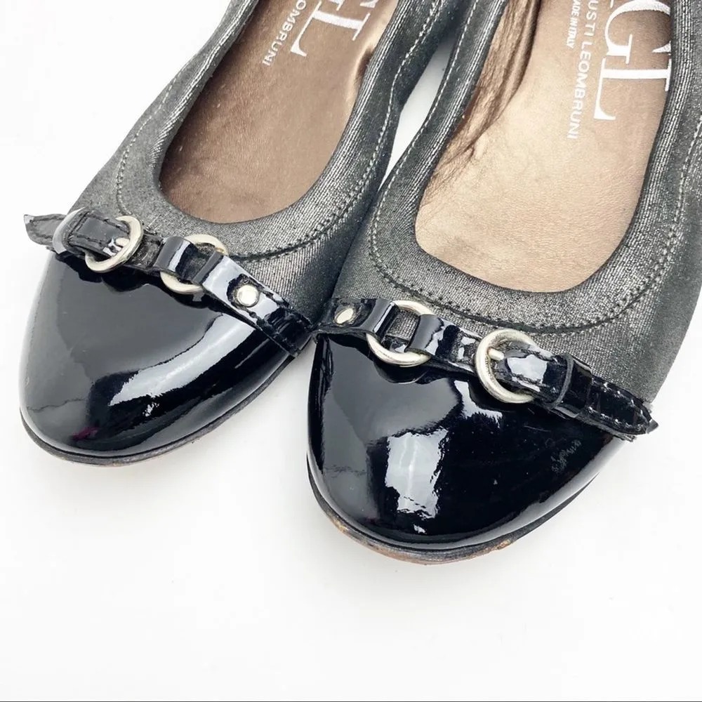 AGL Black Patent Leather Cap Round Toe Ballet Flats, EU 38.5 Size 7.5 - Image 6