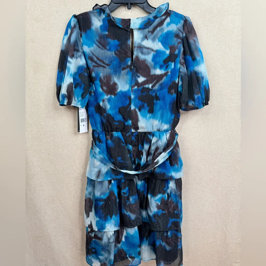 Julia Jordan Women's Size 6 Abstract Print Tiered Knee Length Dress - Image 3