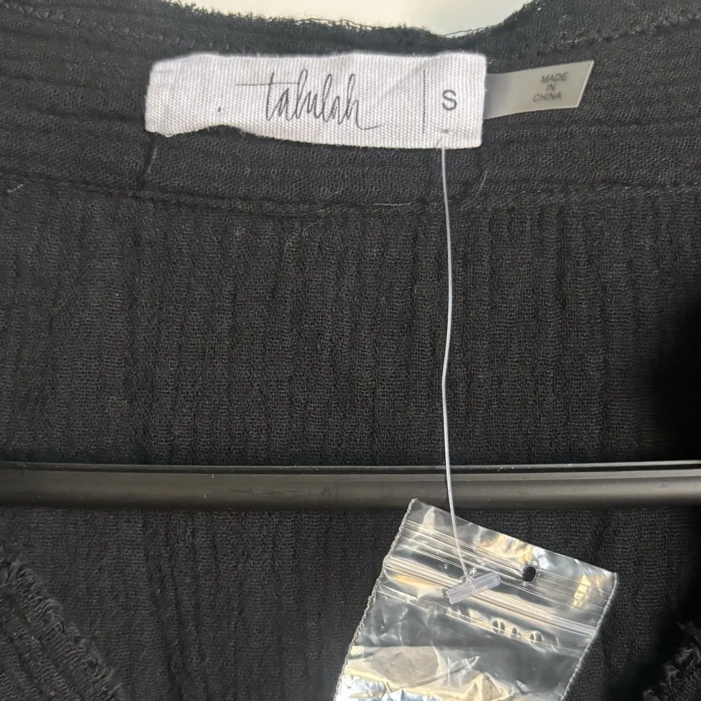 Talulah Women's S Oversized Black Light Weight Cotton Button Front Tunic, NWOT - Image 3