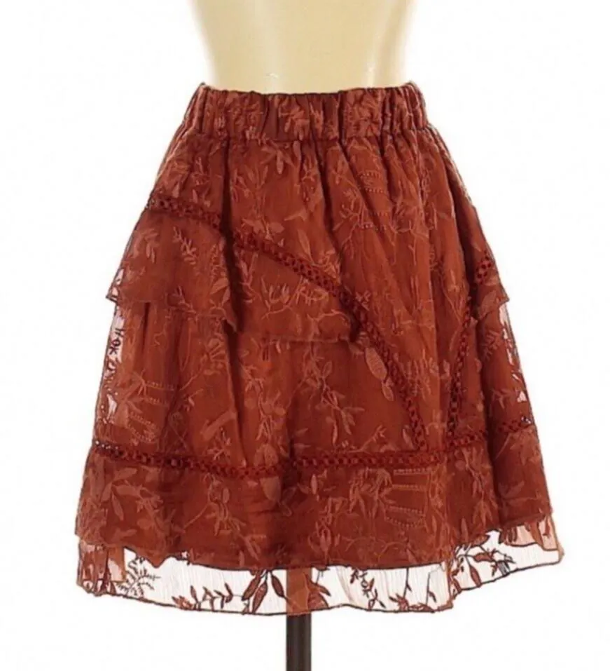 Q&A NWT Lace Ruffle Dainty Girly Mini Skirt - Image 2