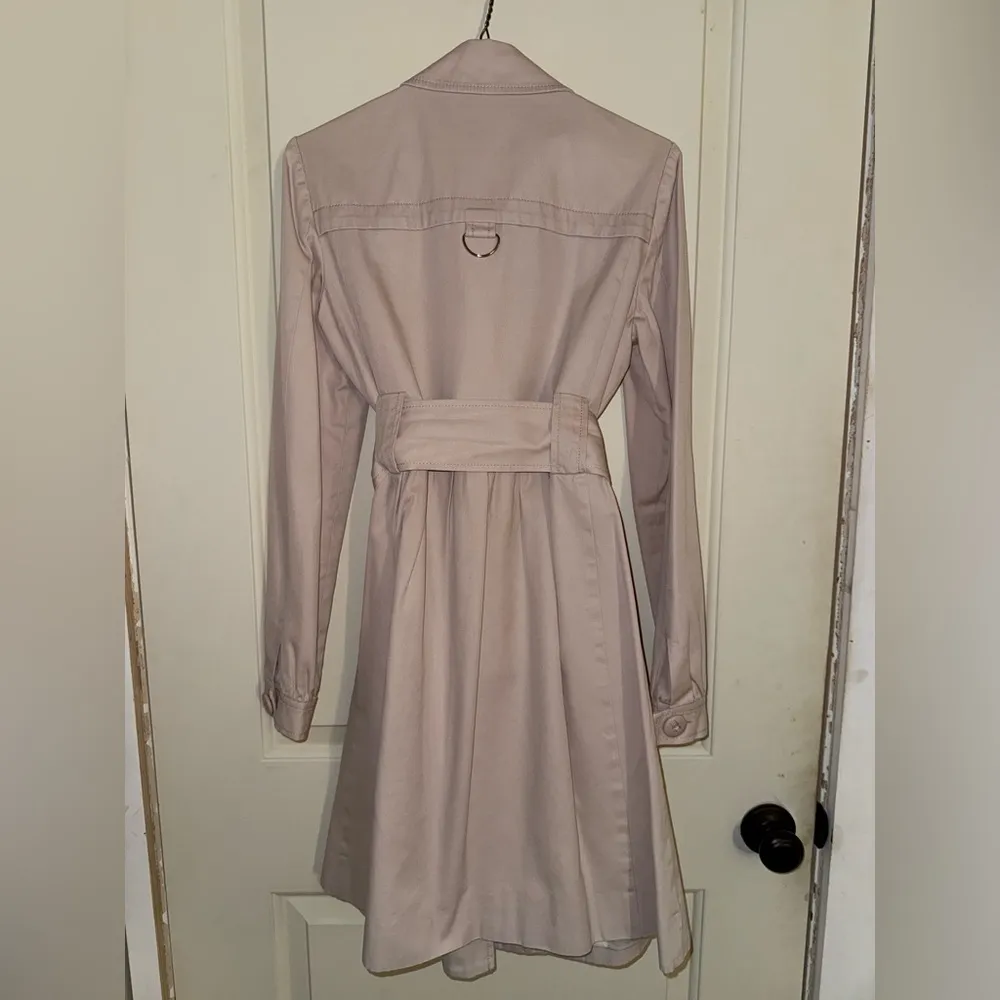 Elevenses for Anthropologie Blush Pink Belted Trench Coat Size 6 EUC - Image 2