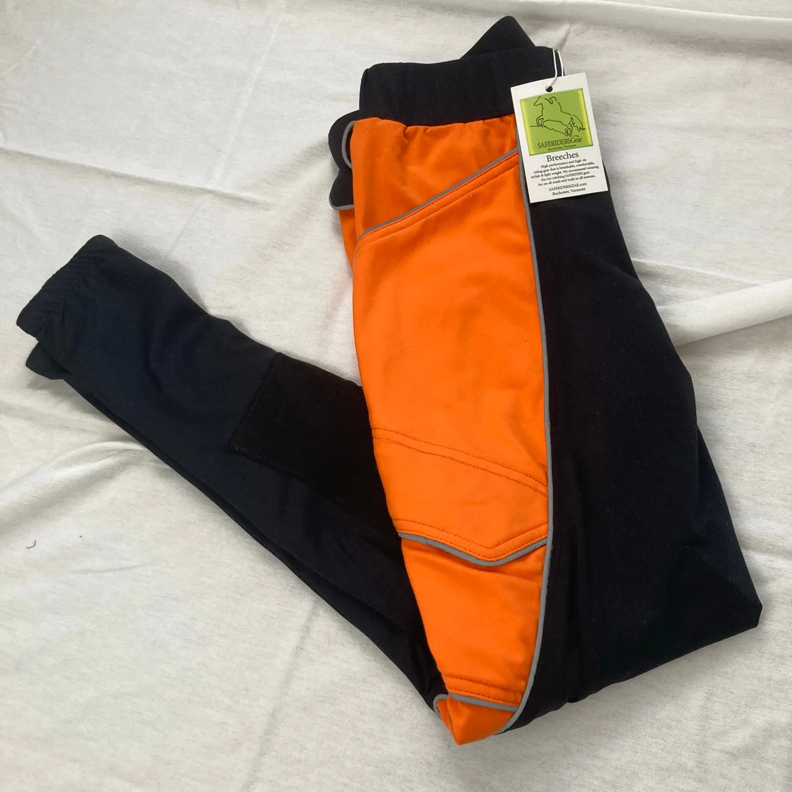 NWT/Defects Safe Riders Gear Womens S Reflective Breeches High Visibility Trail Black - Image 3