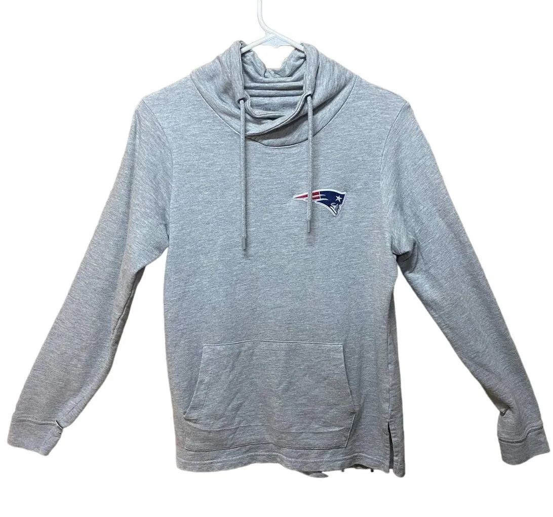NFL New England Patriots Lightweight Gray Sweatshirt Cowlneck Women size Medium - Image 1