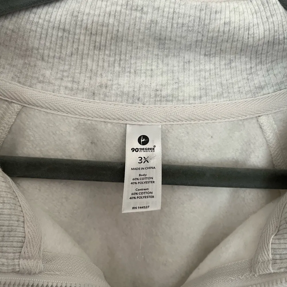 90 Degree by Reflex Size 3x Women’s Quarter Zip Pullover Sweatshirt Light Gray - Image 3