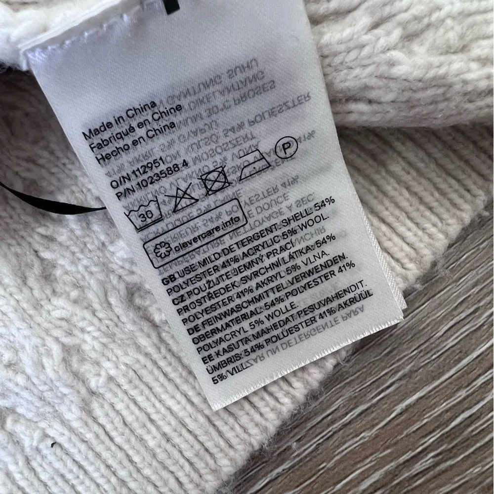 H&M ivory‎ cable knit sleeveless cropped sweater - Image 6
