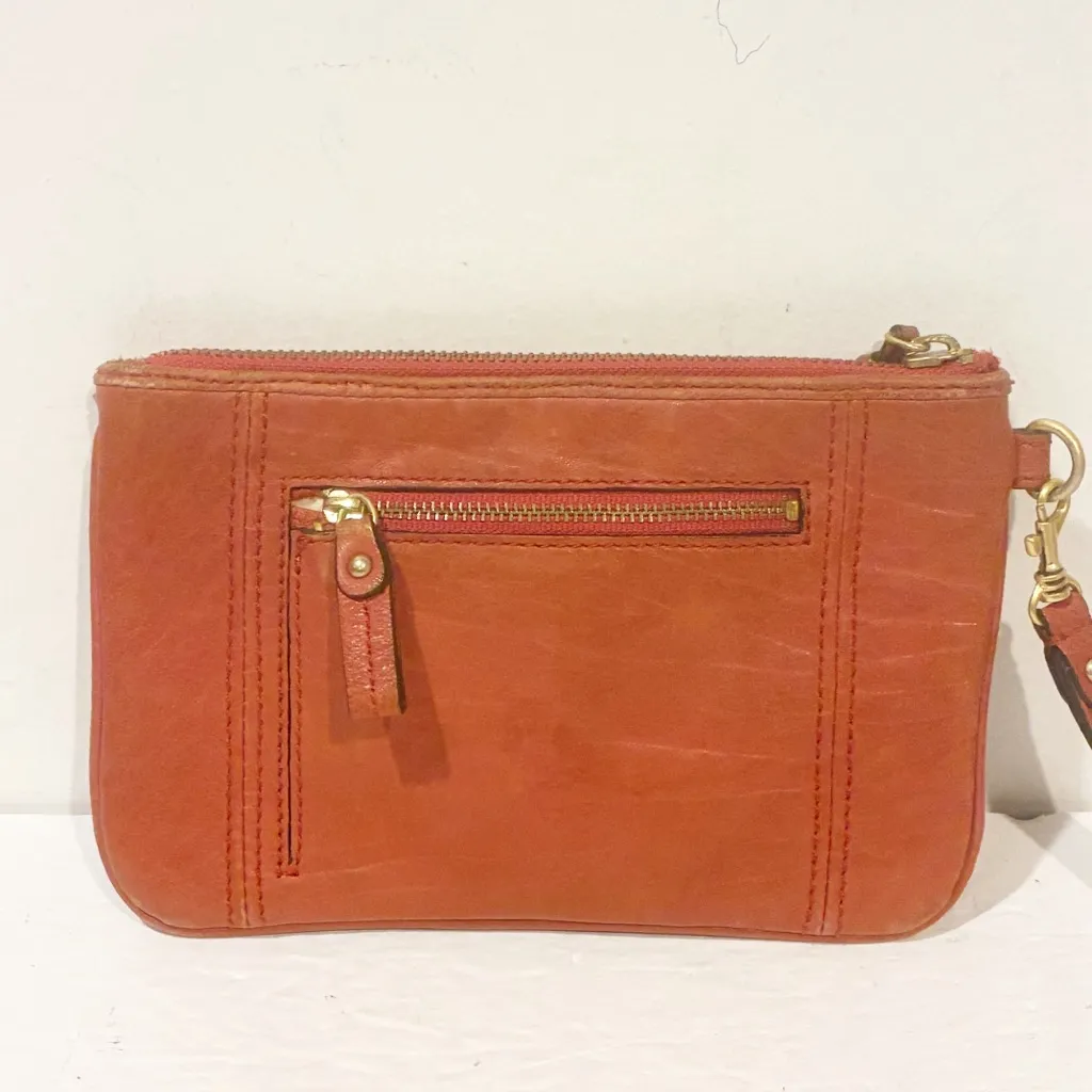 Juicy Couture Vintage Pebbled Leather Heart Key Wristlet Pouch Clutch - Image 5