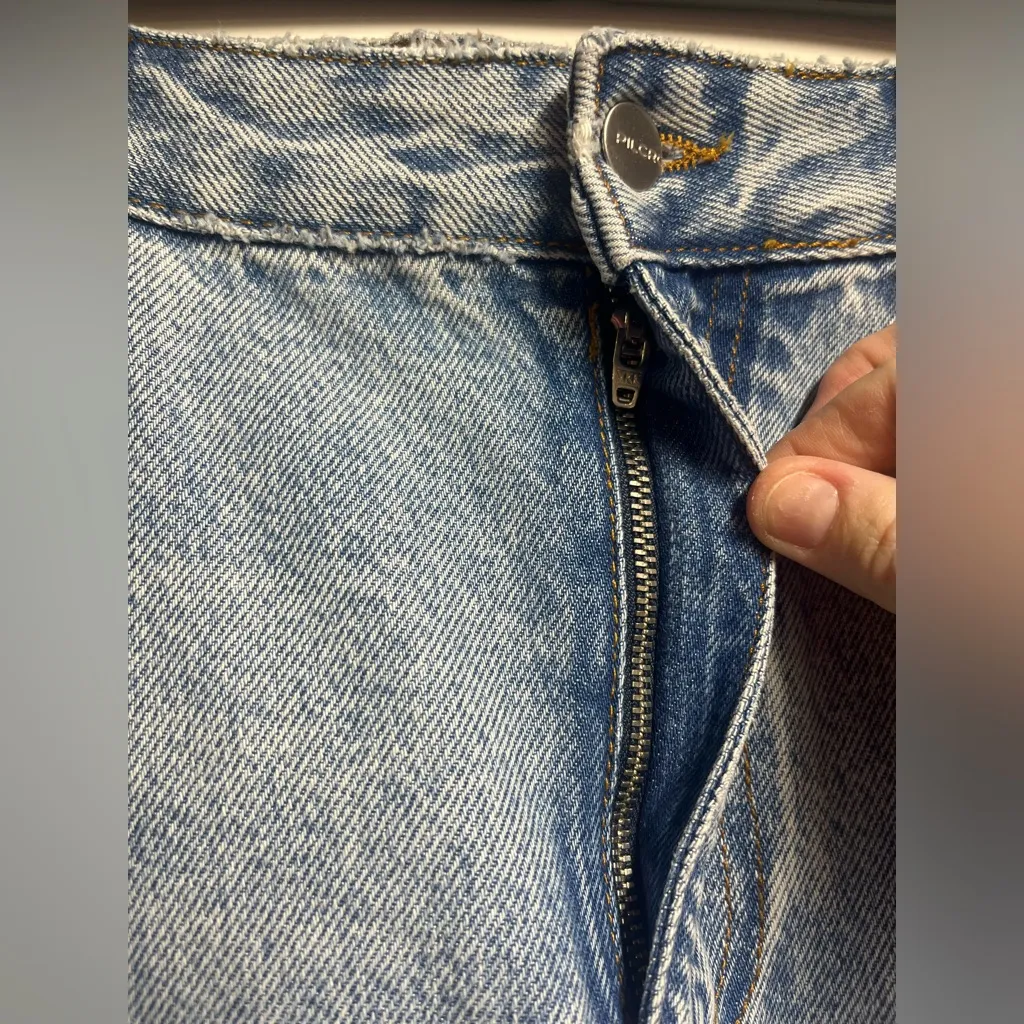 NEW Anthropologie Pilcro Maxi Denim Skirt Madi Front Slit Denim Skirt 6 Petite - Image 8