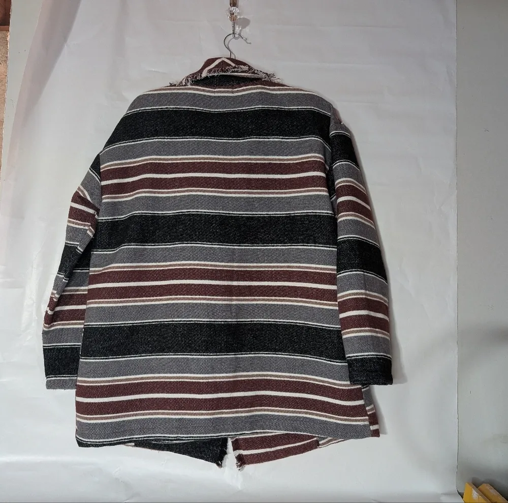 Striped Open Front Cardigan - Image 3