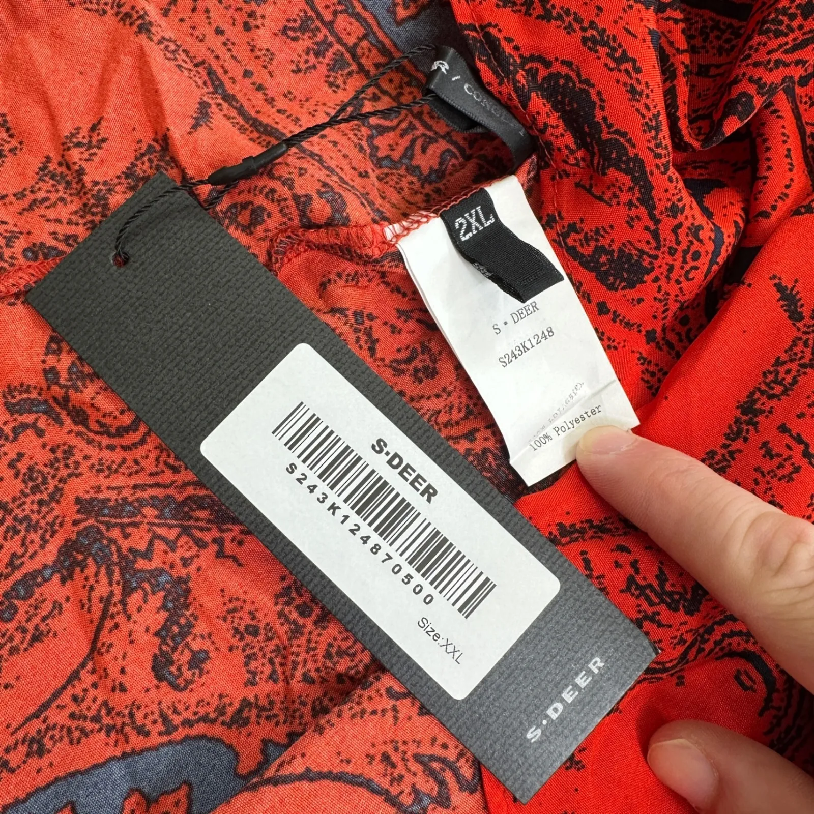 S.DEER Maxi Dress Womens 2XL Red Paisley Print Spaghetti Strap Flowy Summer Size XXL - Image 7