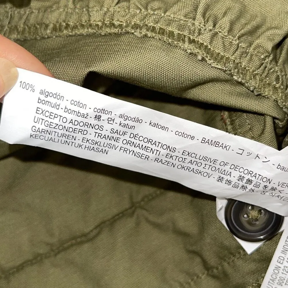 Zara Womens‎ Camo Embroidered Pompom Tassel Frayed Hem Peplum Jacket Green XS - Image 8