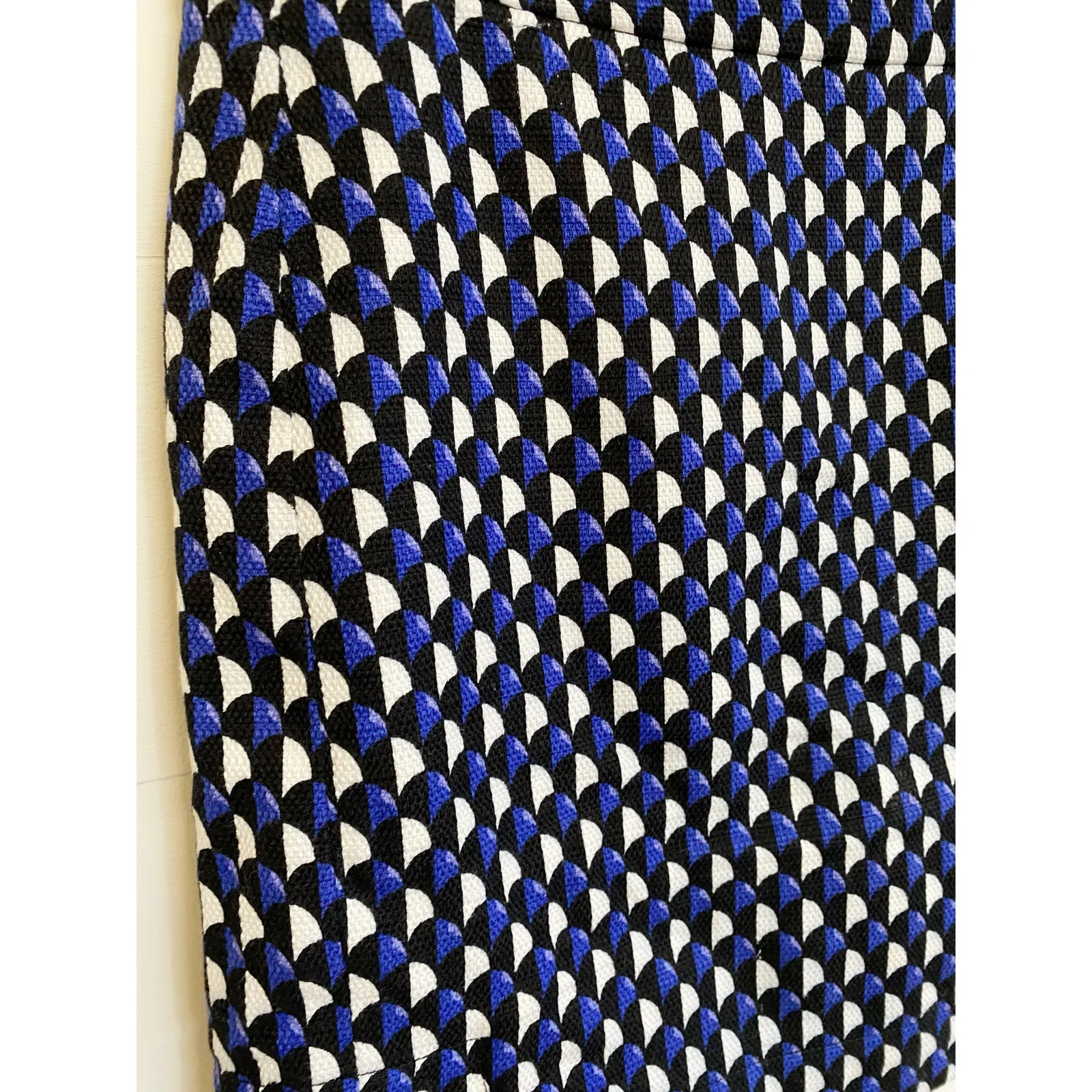 J. Crew Jet Set Geo Print Cotton Canvas Mini Skirt Lined Blue/White 8‎ - Image 13