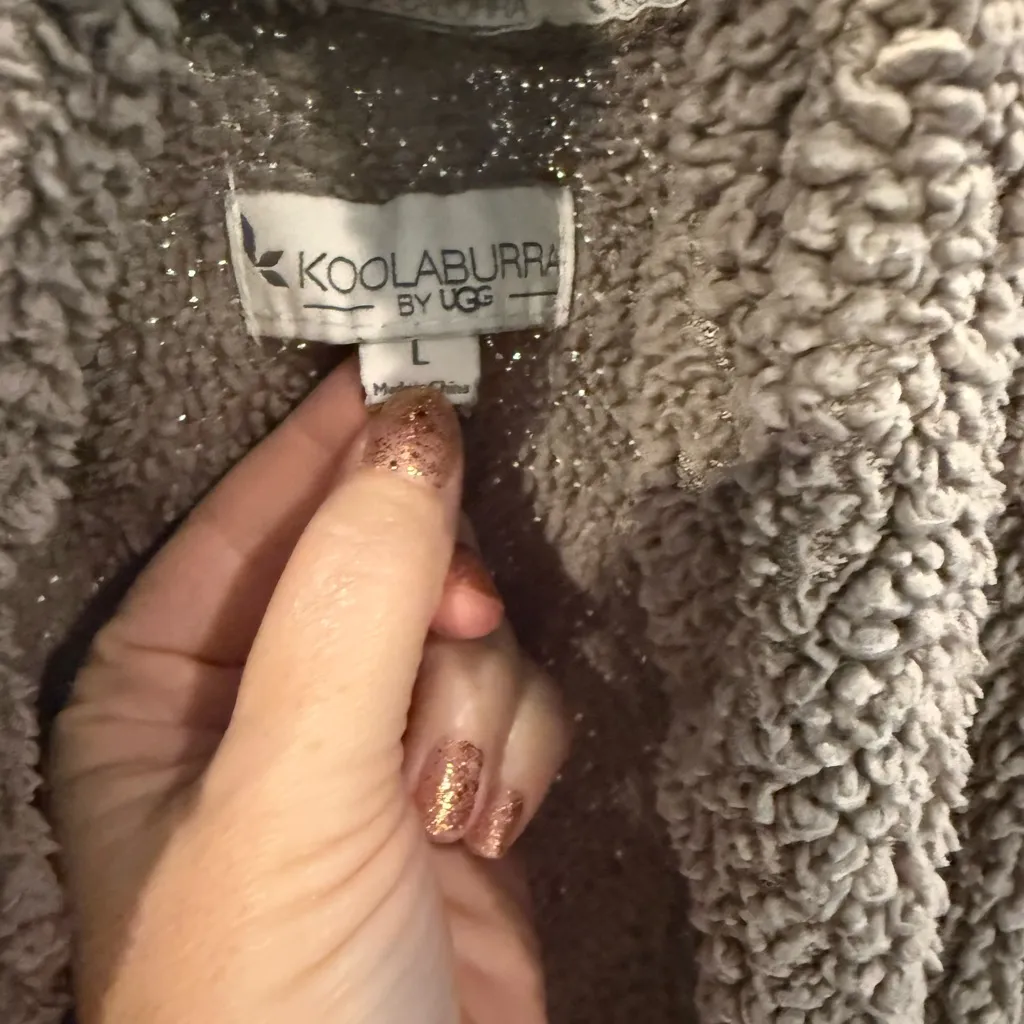 Koolaburra Cozy Brown Teddy Jacket size Large - Image 3