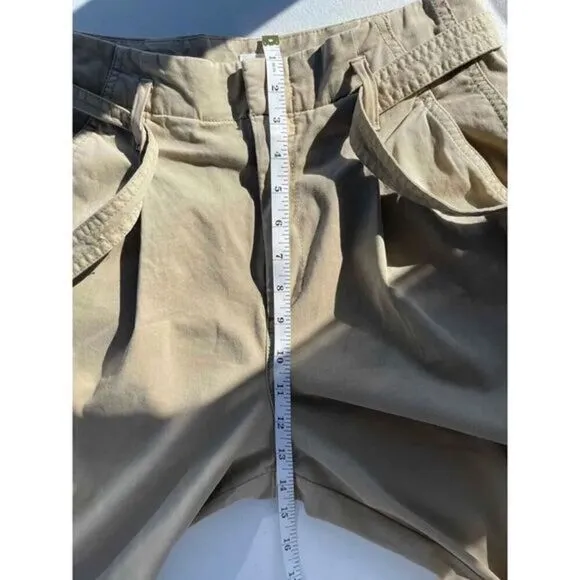 0058 90s Vintage GAP Tan Khaki Chino High‎ Waist Tie Pants Size 4 - Image 6