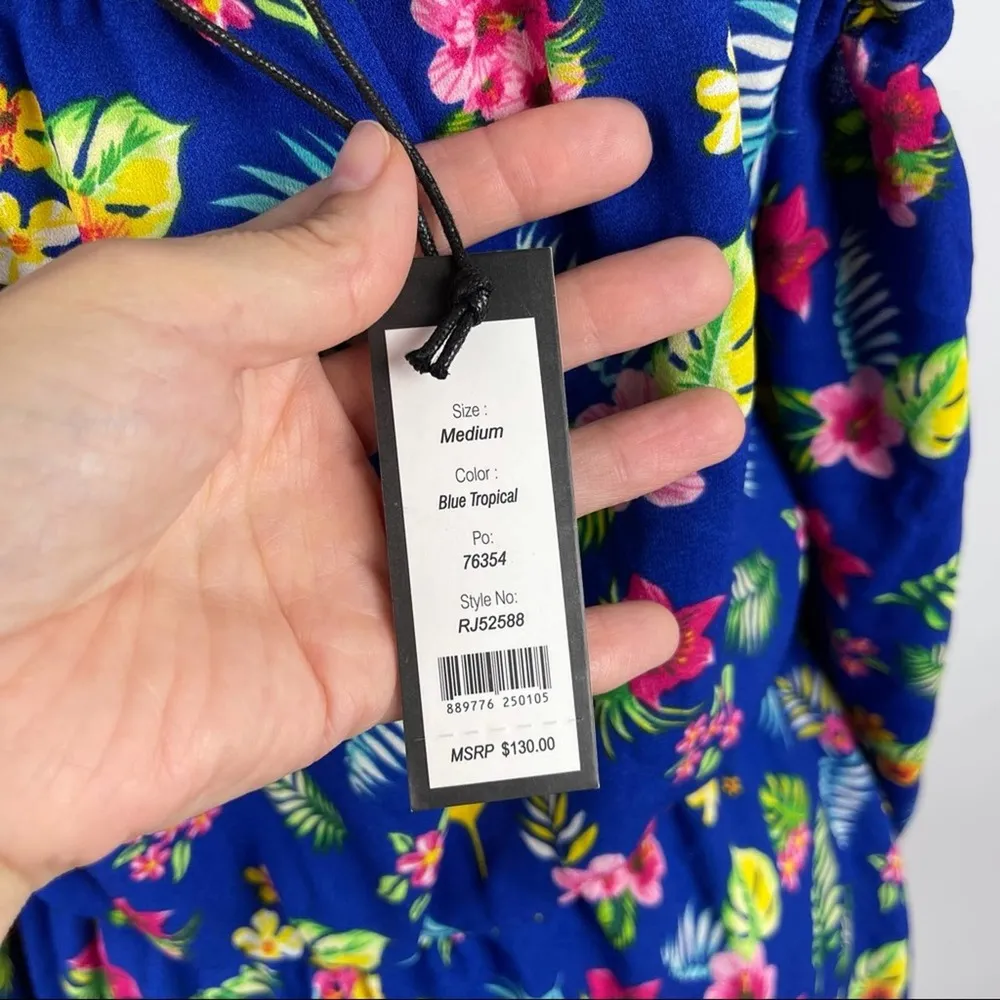 NWT Romeo & Juliet Couture Ruffle Hem Floral Romper M - Image 12