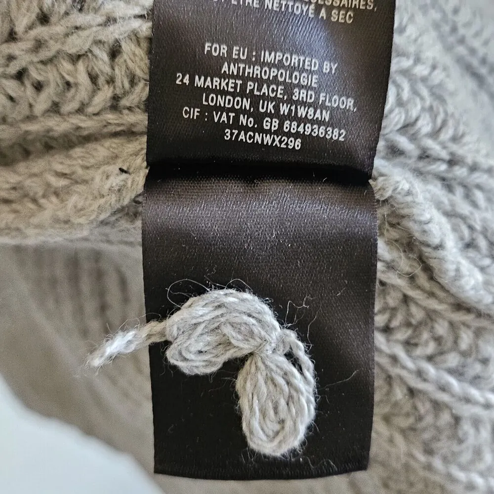 Anthropologie Knitted & Knotted Open Cardigan Size XS Ruffle Hem Gray - Image 9