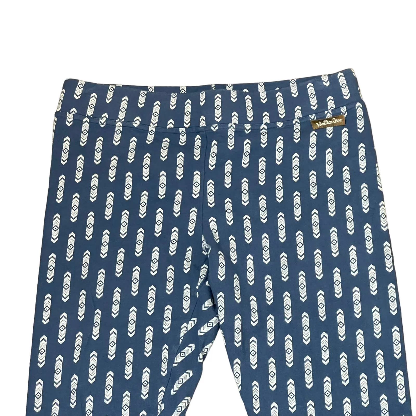 Matilda Jane Leggings Size Small Blue White‎ Geometric Pattern Stretch 28X23 - Image 2