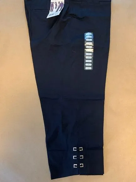 Stylish navy blue Cropped Pants with Buckle Detail - Image 2