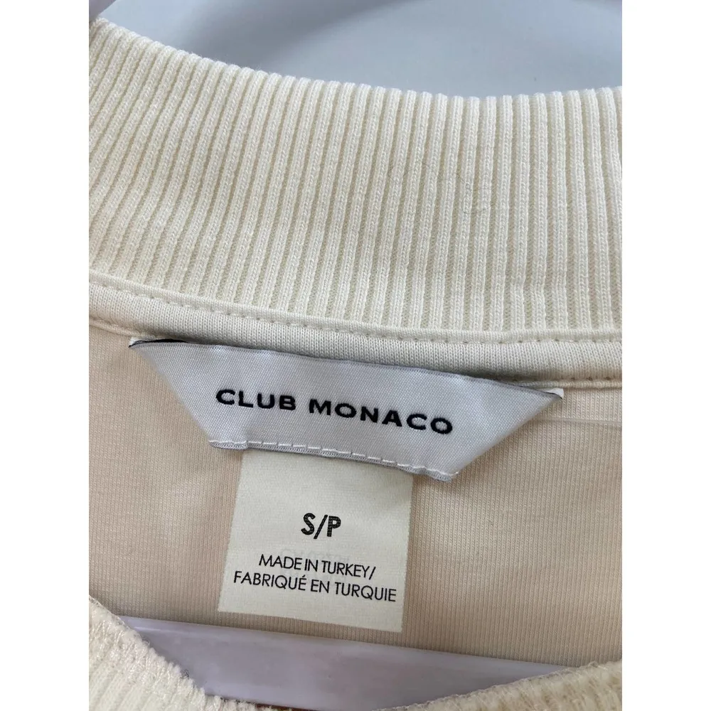Club Monaco Cream Pink Colorblock Crewneck Pullover Sweatshirt Size Small - Image 66