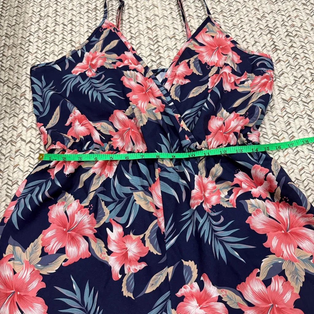 SHEIN Blue and Pink Floral Romper - Image 9