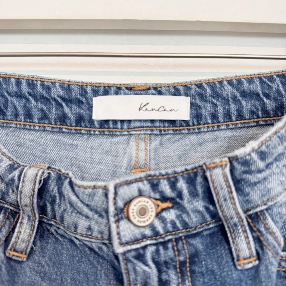 Kancan Denim Bobbie High Rise Straight Leg Distressed Blue Jeans Casual Size 27 - Image 6