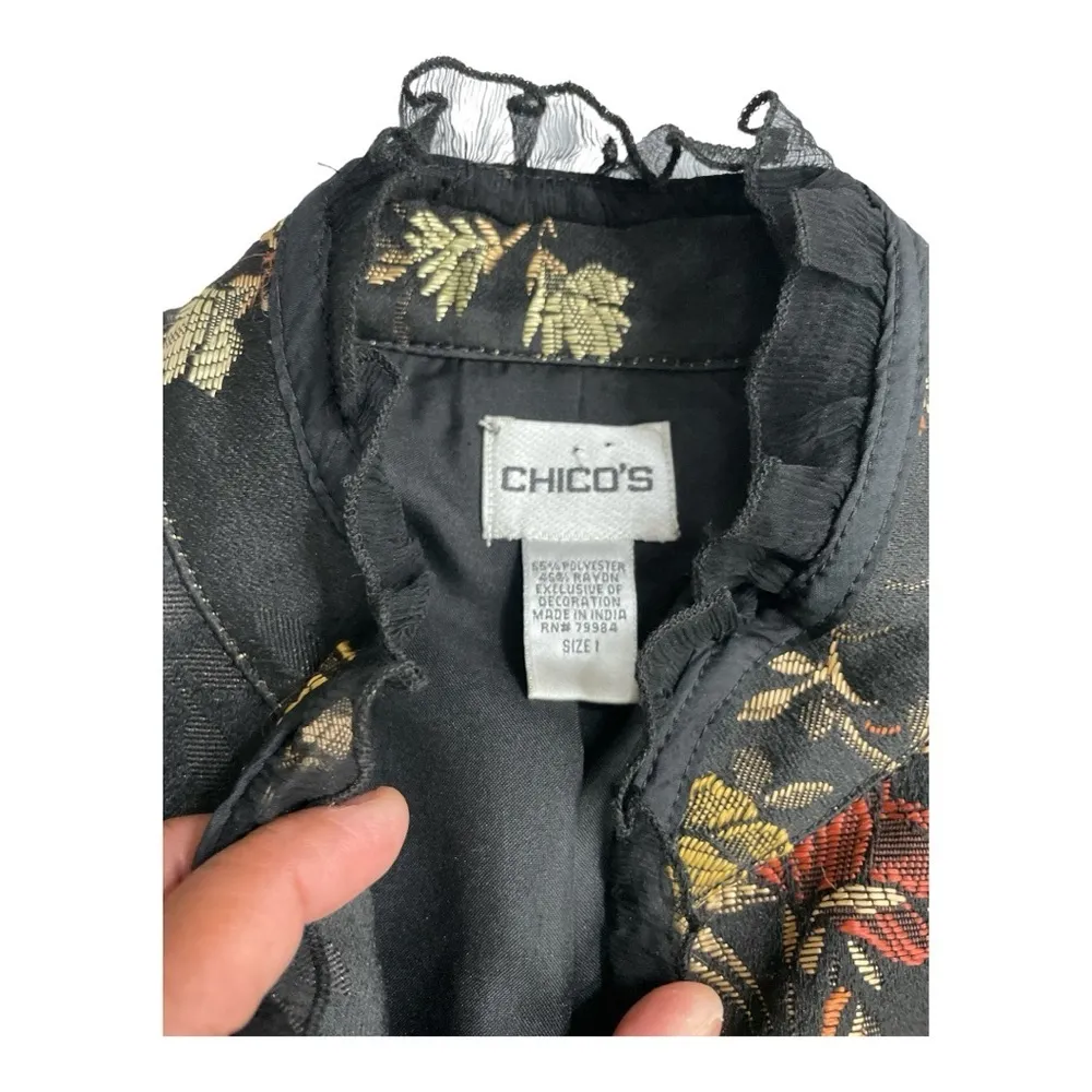 CHICO'S Traveler Garden
Jaquard Tousle NEW Womens Blazer Coat Jacket Size 1M - Image 8