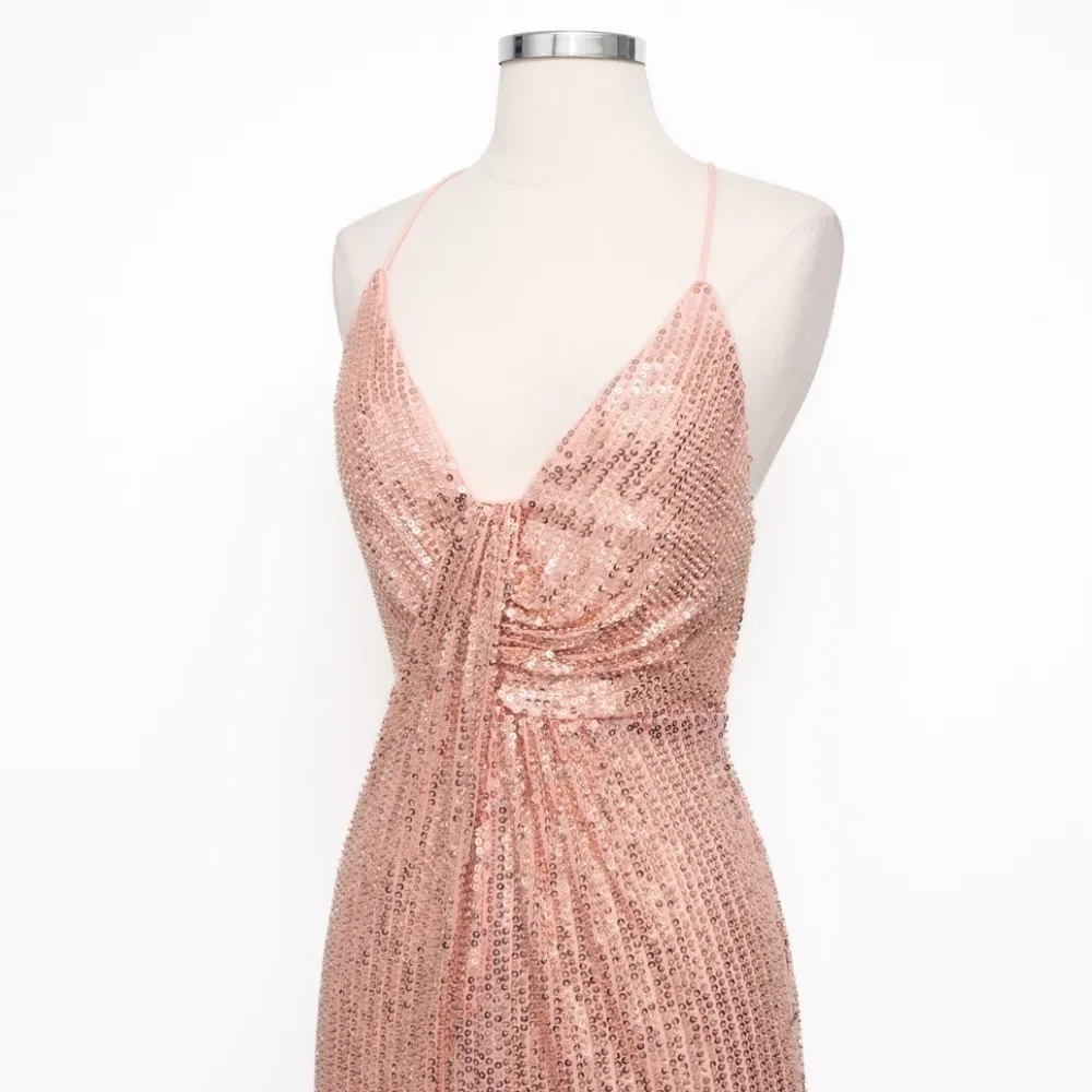 Liv Foster Sequin Mini Dress Rosy Peach Size 2 Pink - Image 11