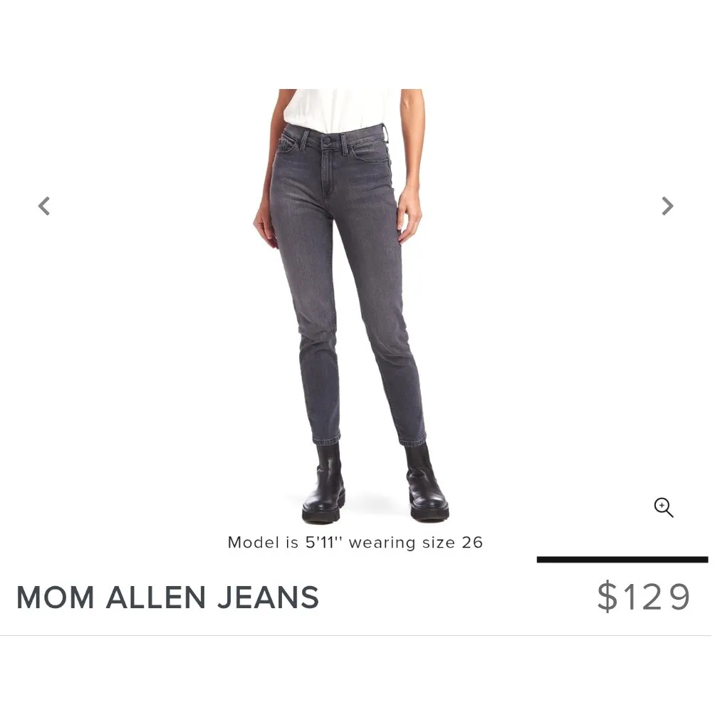 Mott & Bow Allen Mom Jeans Charcoal Gray Womens 31 x 28 Straight Tapered Denim Black - Image 8