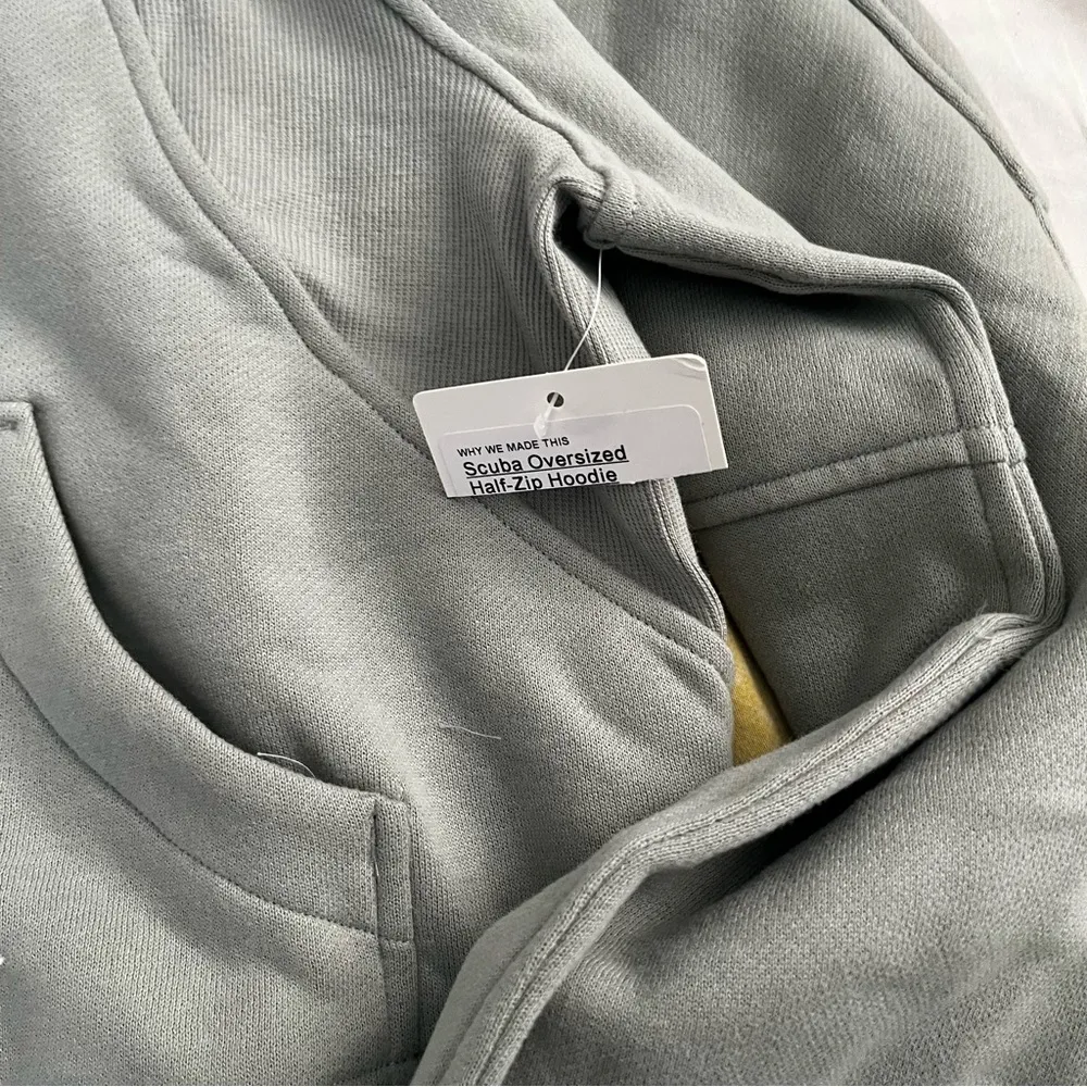 Oversized Scuba Half Zip Hoodie Jade Green NEW Size XS/S - Image 2