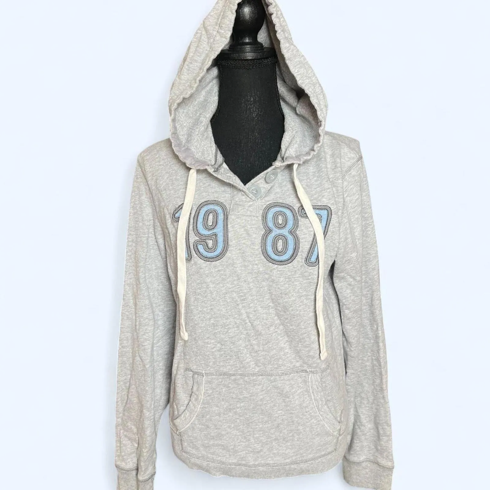 Vintage Y2K Aeropostale hoodie with chunky buttons Size Large - Image 2