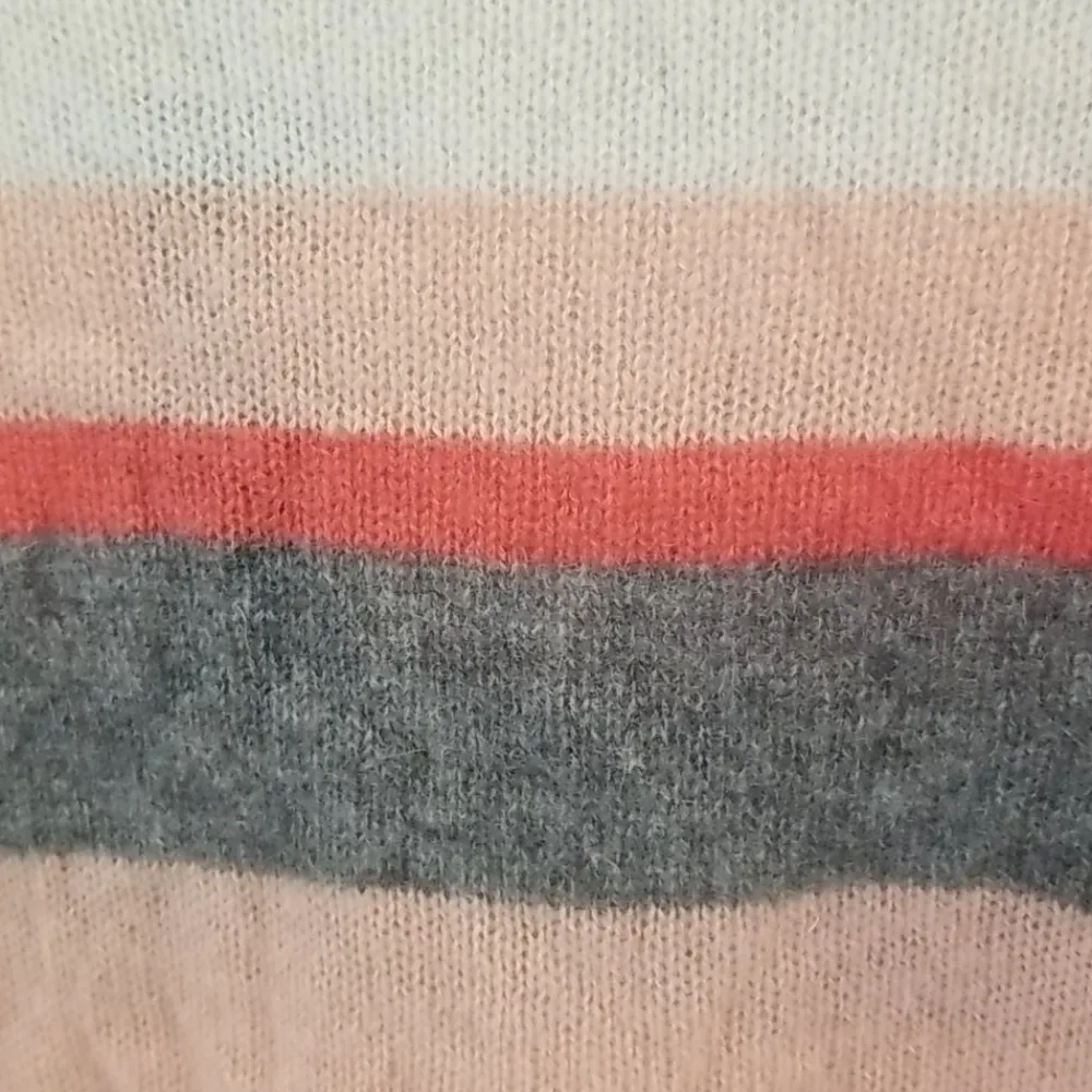 💕360 CASHMERE💕 Christina Central Stripe Knit Sweater Chalk Medium M NWT - Image 10